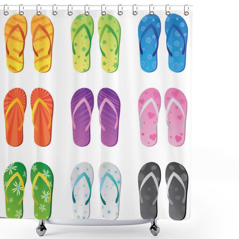 Personality  Flip Flops Shower Curtains