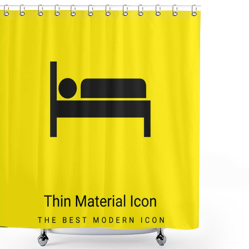 Personality  Bed Minimal Bright Yellow Material Icon Shower Curtains