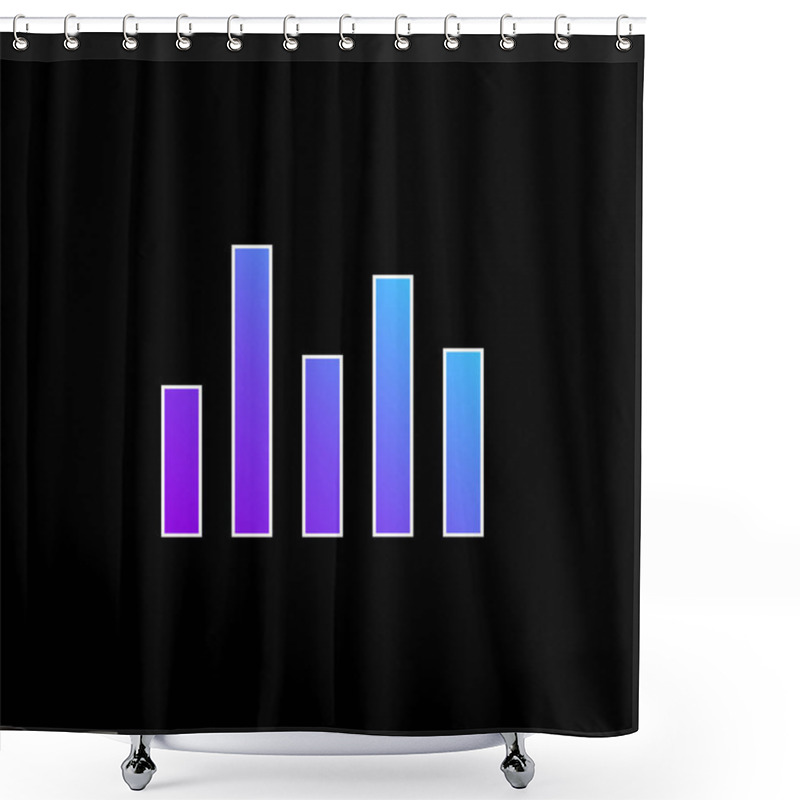 Personality  Bars Blue Gradient Vector Icon Shower Curtains