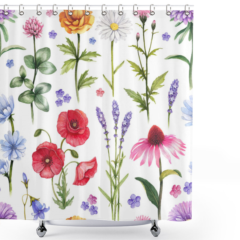 Personality  Wild Flowers Pattern Shower Curtains