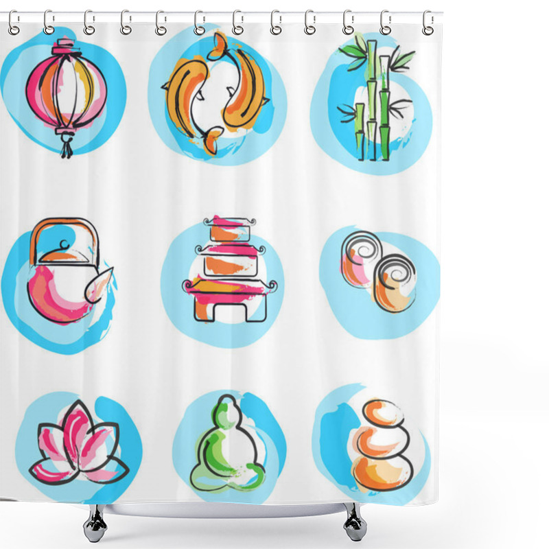 Personality  Collection Of Zen Images Shower Curtains