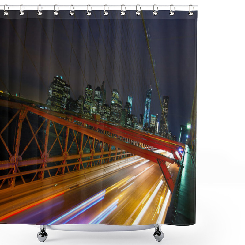 Personality  Brooklyn Bridge Traffic Shower Curtains