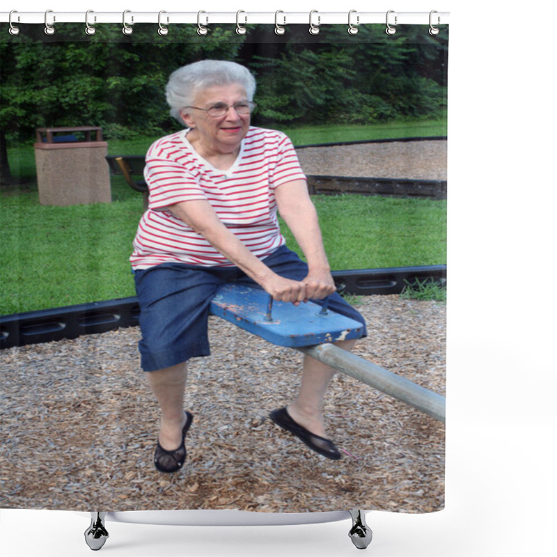 Personality  Seesaw Grandma 4 Shower Curtains