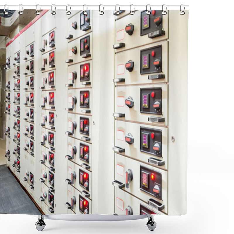 Personality  Electrical Energy Distribution Substation In A Power Plant. Shower Curtains