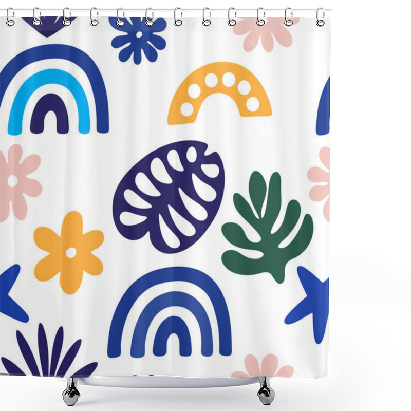 Personality  Tremdy Pattern  Background With Abstract Floral And Leaf Patterns Shower Curtains