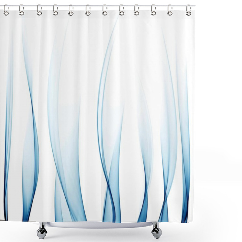 Personality  Blue Vertical Waves Shower Curtains