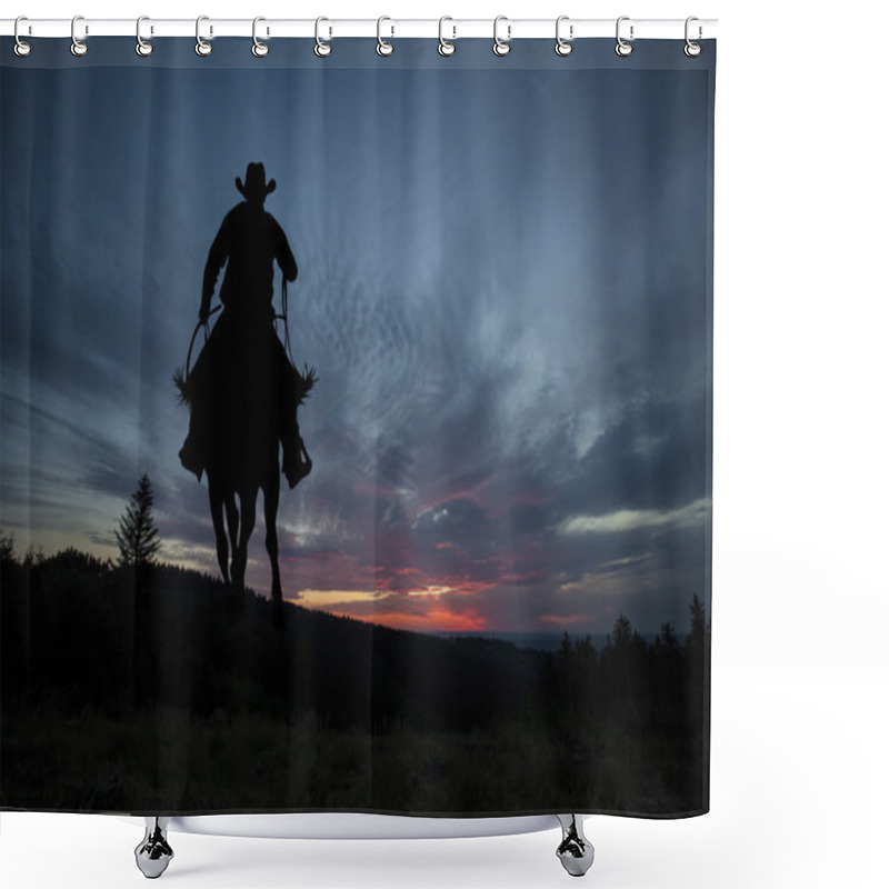 Personality  Cowboy On A Horse Shower Curtains