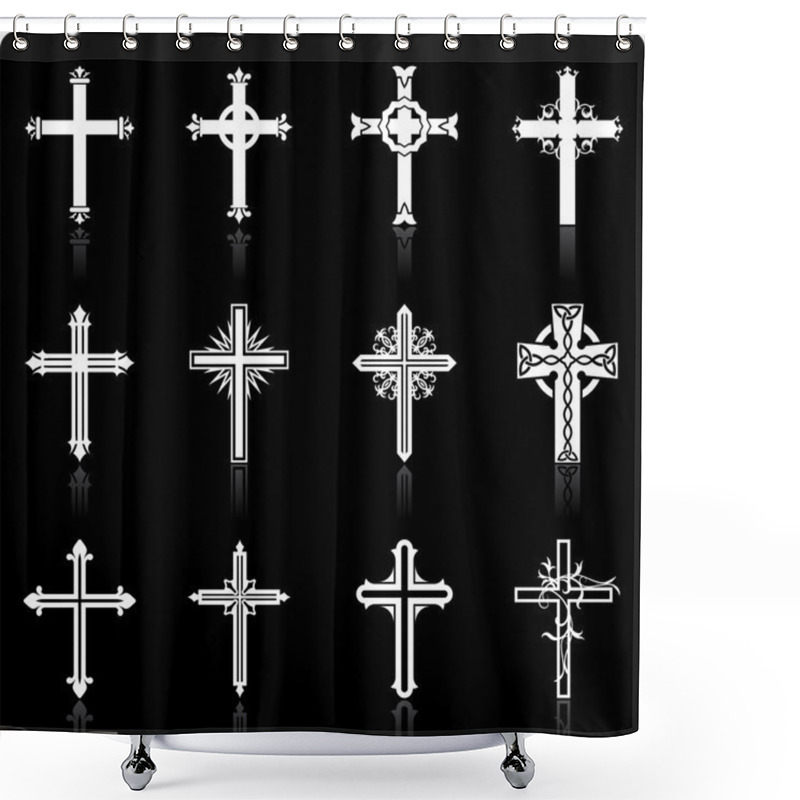 Personality  Religious Cross Design Collection Shower Curtains