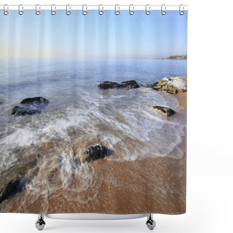 Personality  Winter Seaside Scenery Shower Curtains