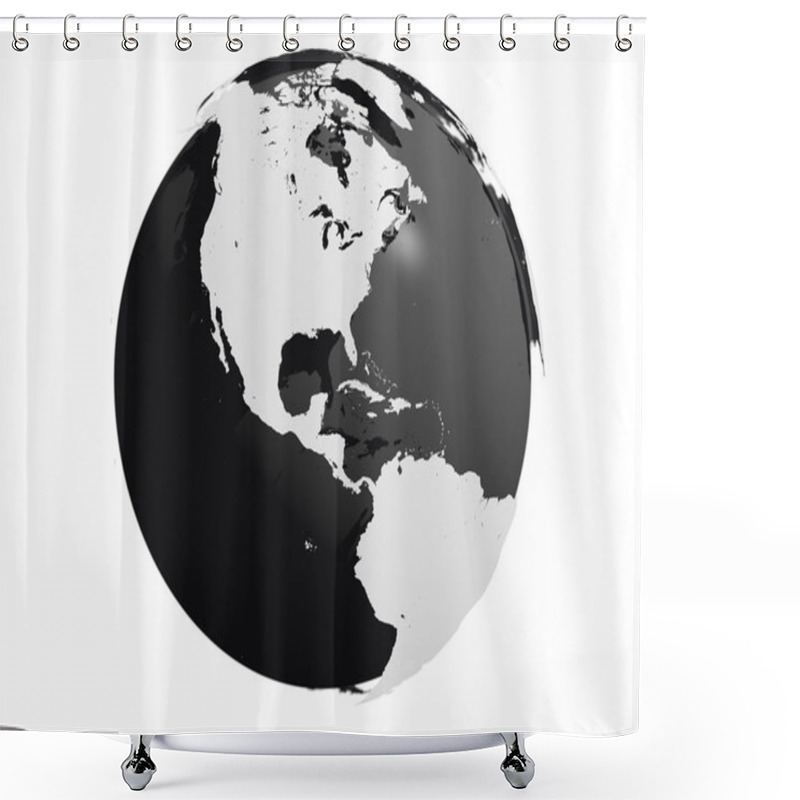 Personality  Earth Model With Black Core Shower Curtains