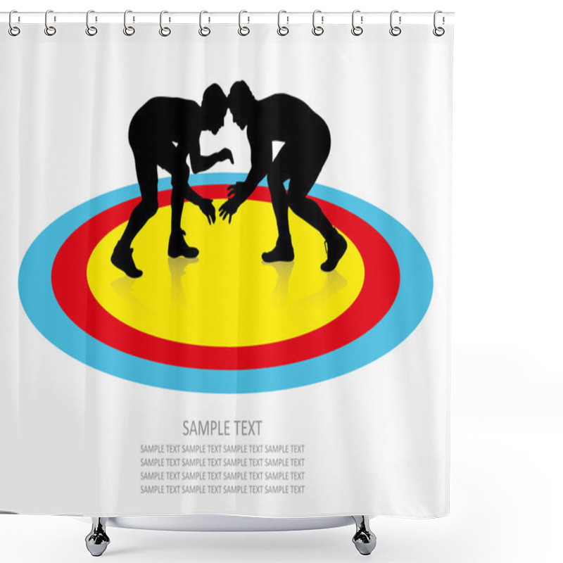 Personality  Wrestling Background Shower Curtains