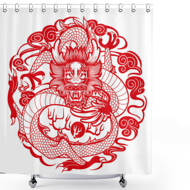 Personality  Graphic Dragon In Chinese Style Shower Curtains