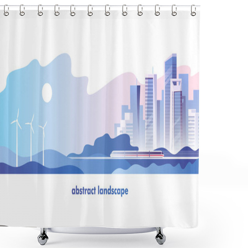 Personality  Abstract Urban Landscape. Vector Illustration. Shower Curtains