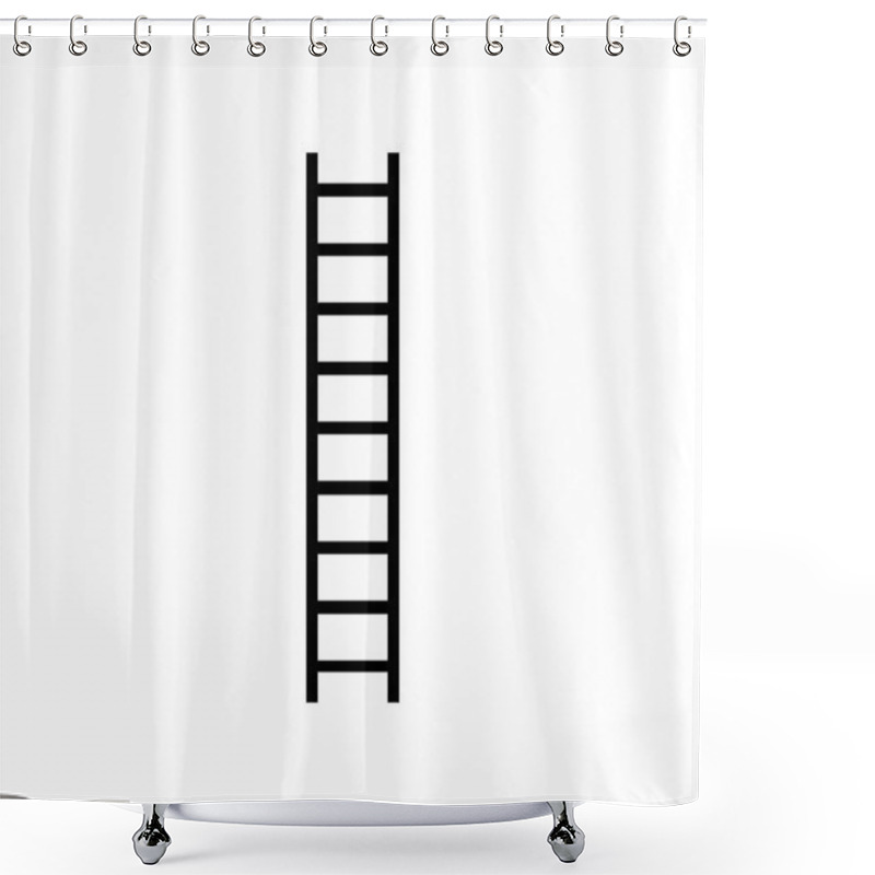 Personality  Ladder Icon Illustrated In Vector On White Background Shower Curtains