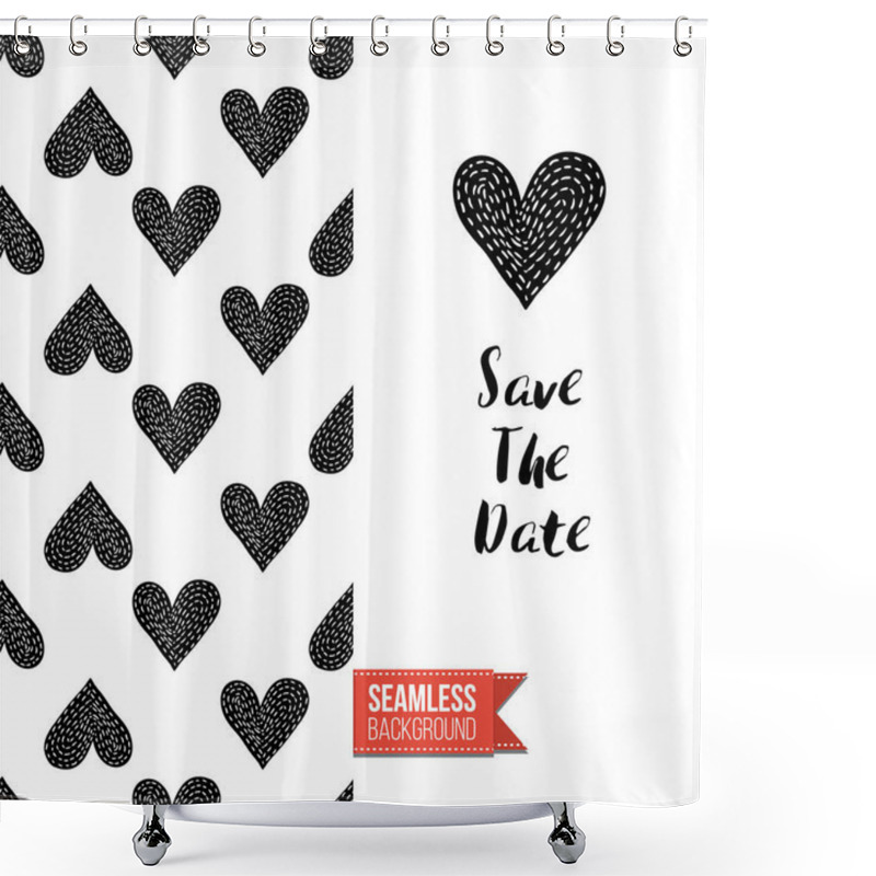 Personality  Save The Date, Background, Vector Illustration. Shower Curtains