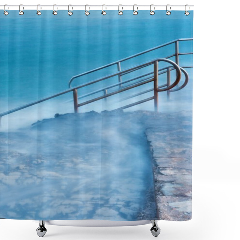 Personality  Swim Ladder Leading To Mystic Sea Shower Curtains