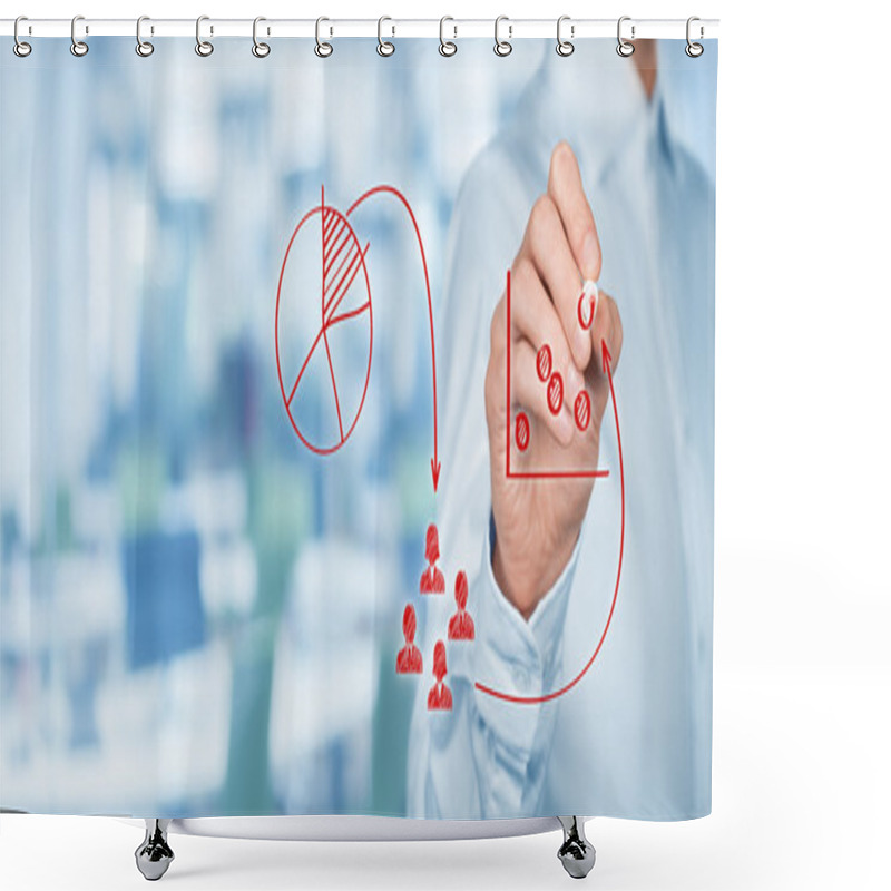 Personality  Visualization Of Marketing Strategy Process Shower Curtains