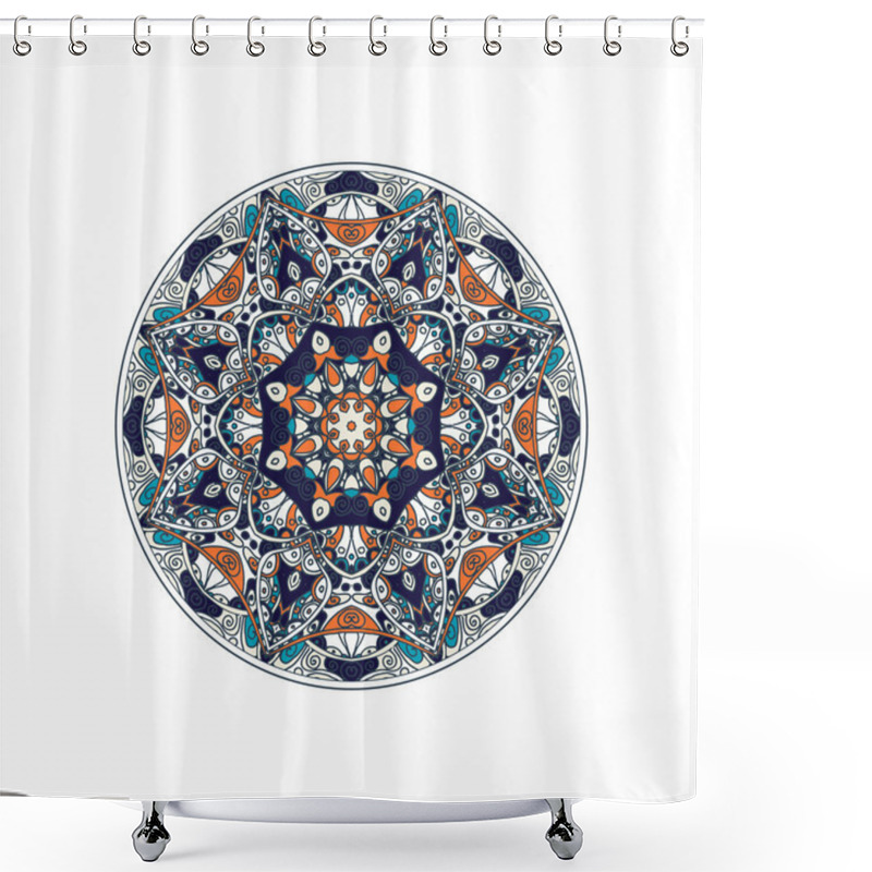 Personality  Oriental Mandala Round Pattern Shower Curtains