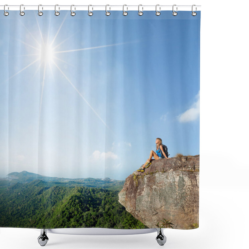 Personality  Hiker Lady Shower Curtains