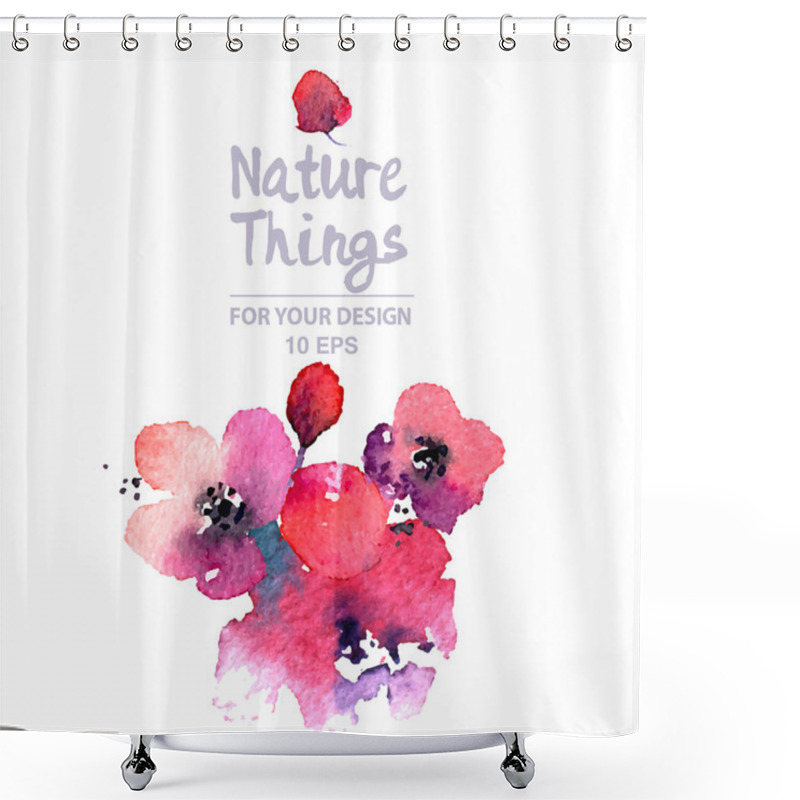 Personality  Watercoor Painted Flowers Shower Curtains