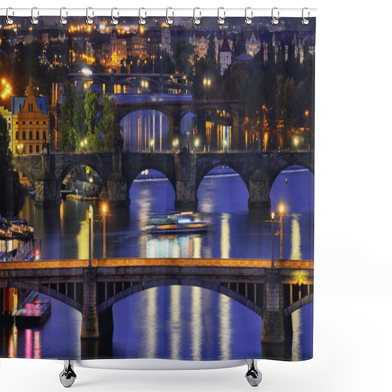 Personality  Prague At Night Shower Curtains