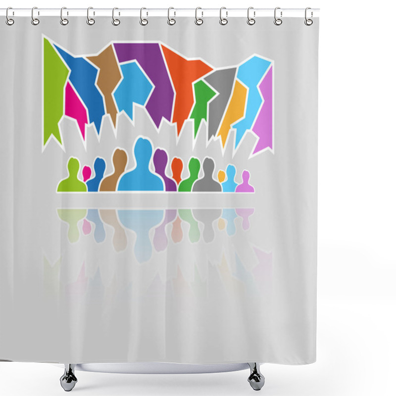 Personality  Silhouette Speak Bubble Shower Curtains