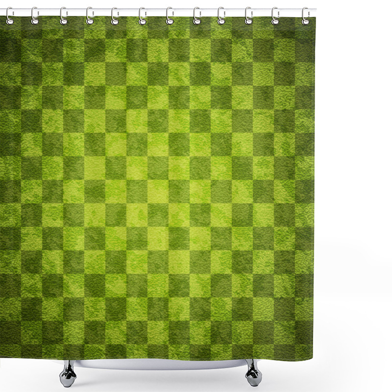 Personality  Grunge Green Checkered Shower Curtains