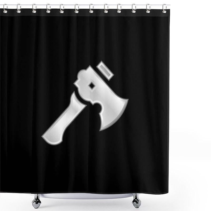 Personality  Axe Silver Plated Metallic Icon Shower Curtains