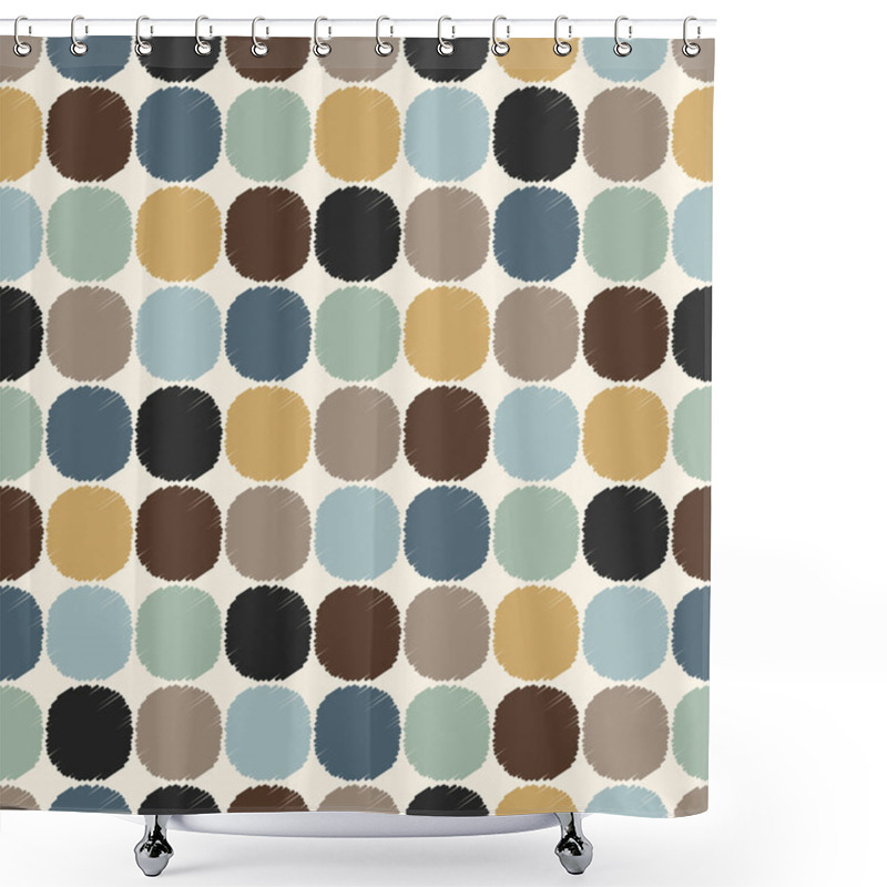 Personality  Rounded Corner Square Pattern Shower Curtains