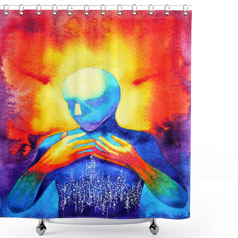 Personality  Human And Spirit Connection Powerful Energy Connect To The Universe Shower Curtains