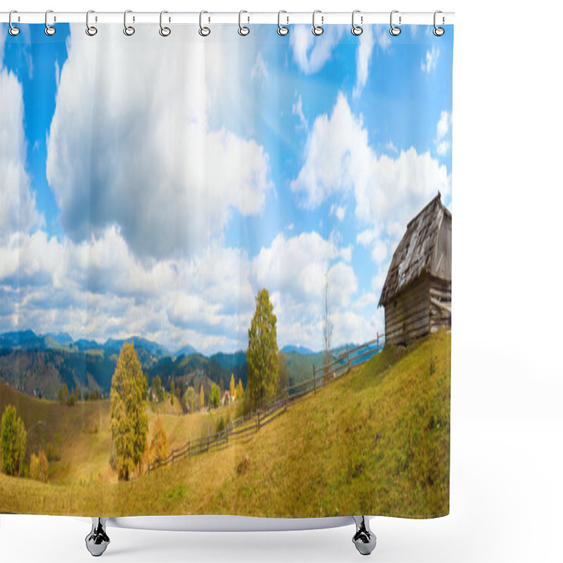 Personality  Autumn Mountain Village Shower Curtains