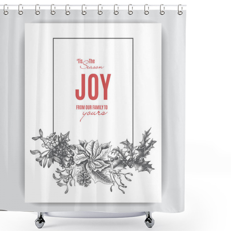 Personality  Christmas Greeting Card   Shower Curtains