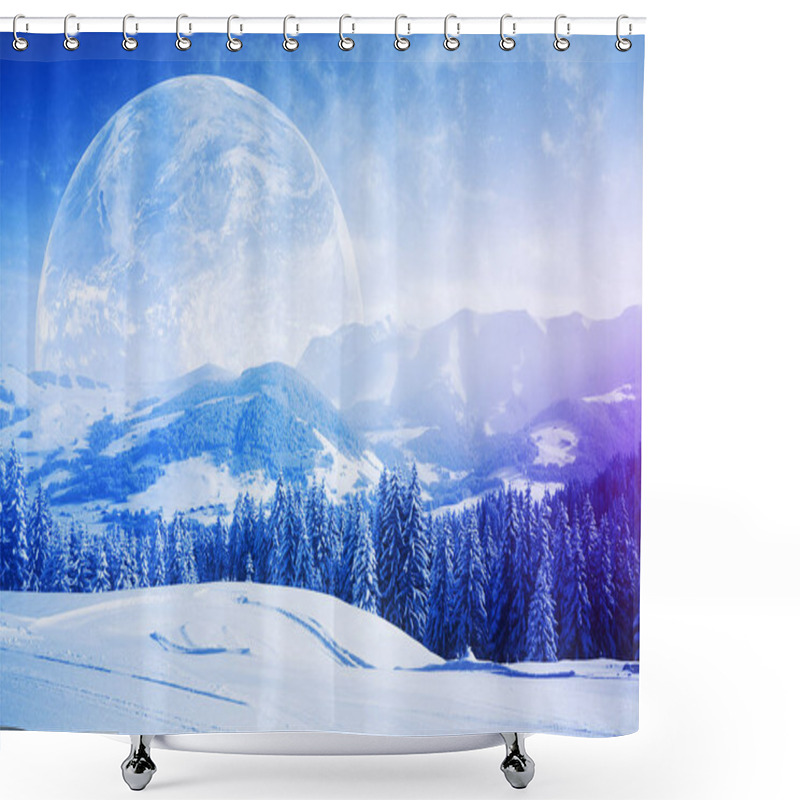 Personality  Beautiful Winter Backdrop Shower Curtains