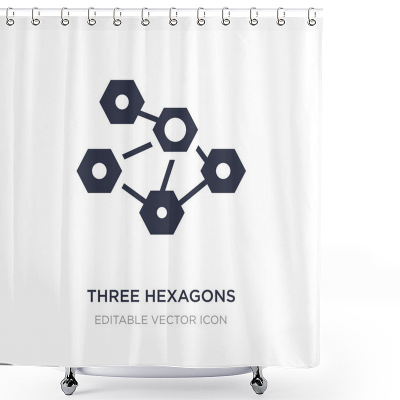 Personality  Three Hexagons Cell Icon On White Background. Simple Element Ill Shower Curtains