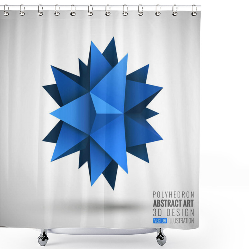 Personality  Abstract Explosion. Vector Polyhedron. Shower Curtains