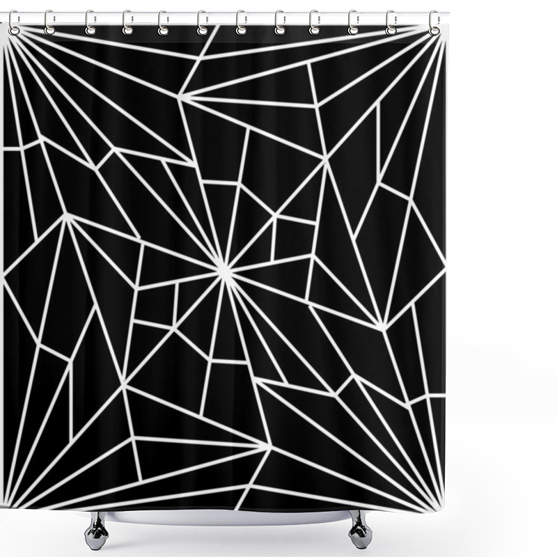 Personality  Abstract Computer Generated Background Illustration Of A Cracked Spider Web Shower Curtains