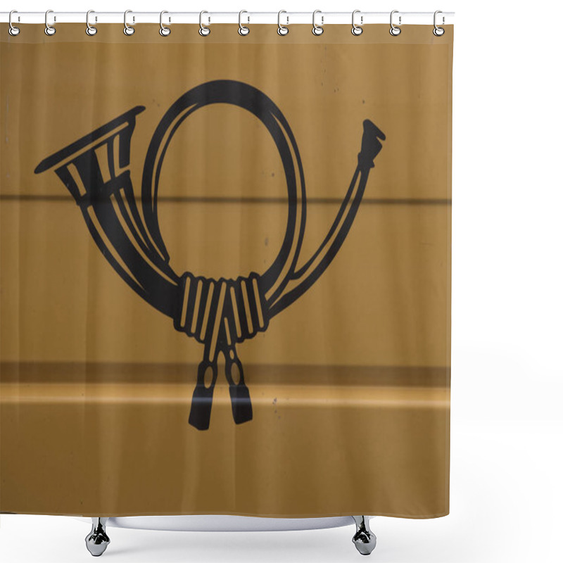 Personality  Graphical Symbol Of Post Service, Logo For Postal Services Shower Curtains