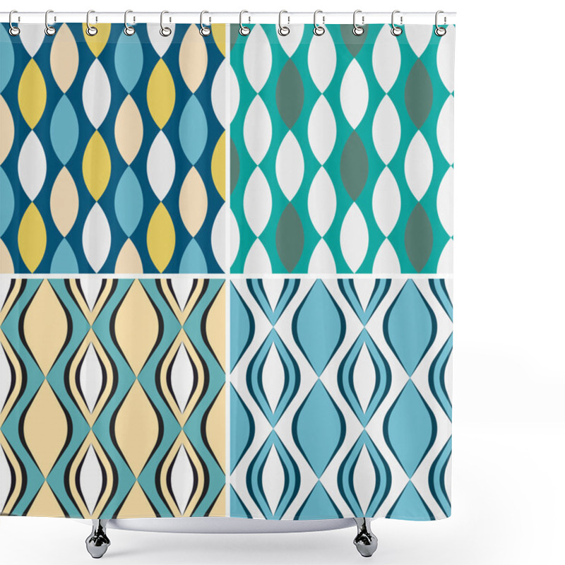 Personality  Set Of Seamless Geometric Patterns. Shower Curtains