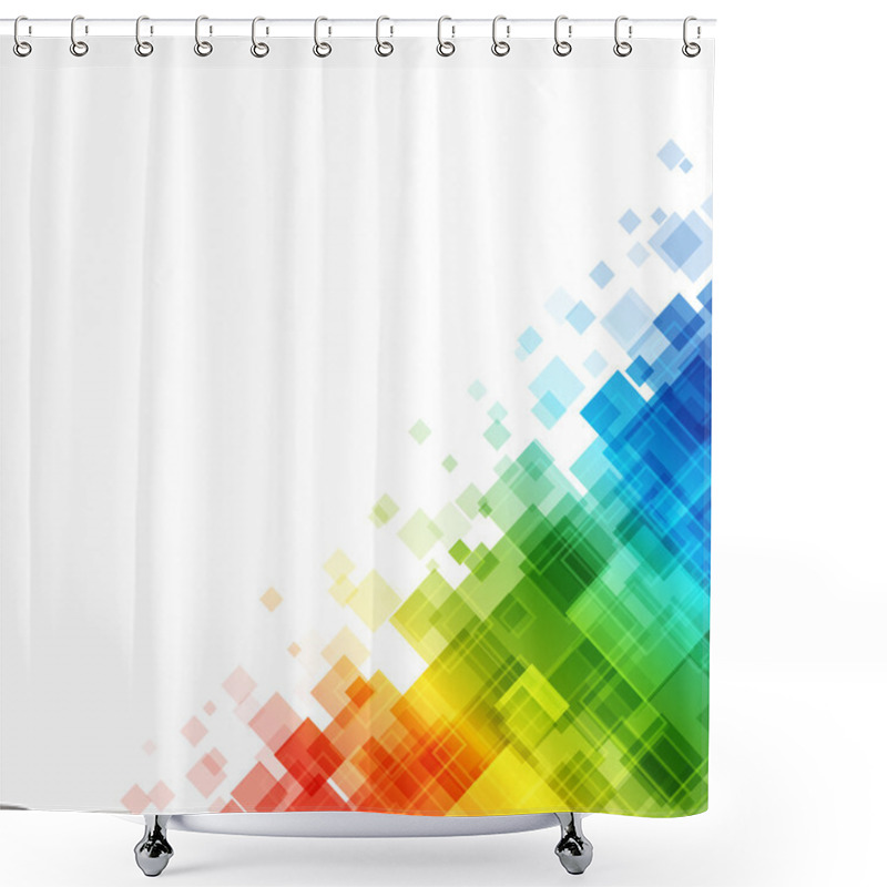 Personality  Abstract Geometric Squares Lines Vector Background. Shower Curtains