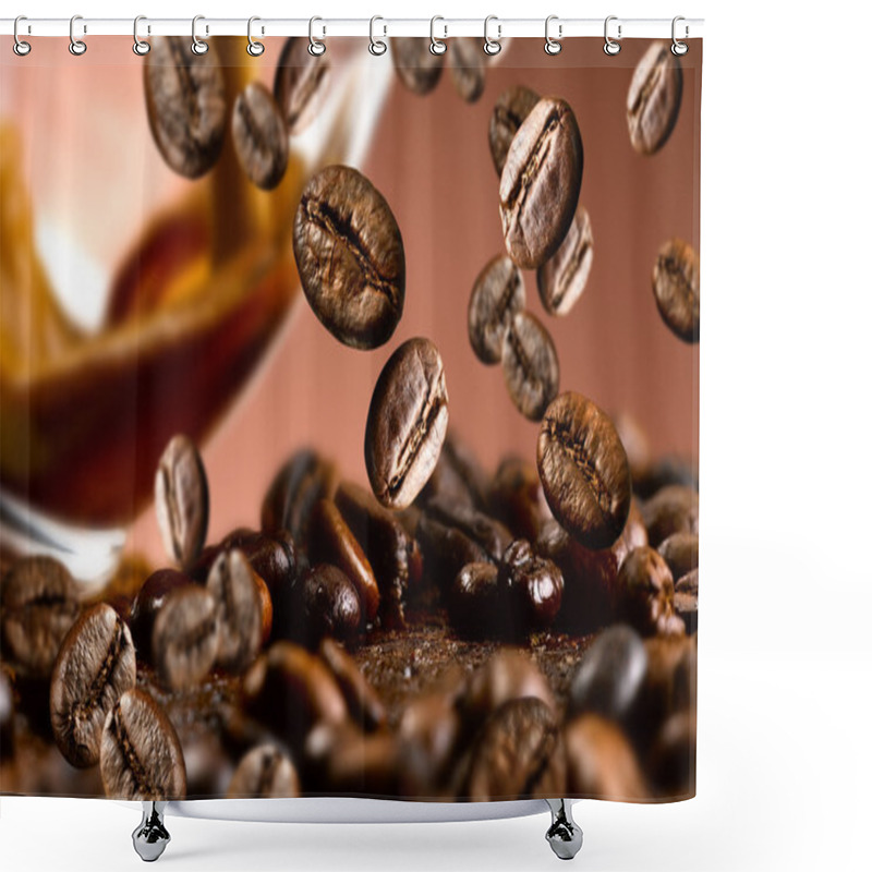 Personality  Flying Coffee Beans Shower Curtains