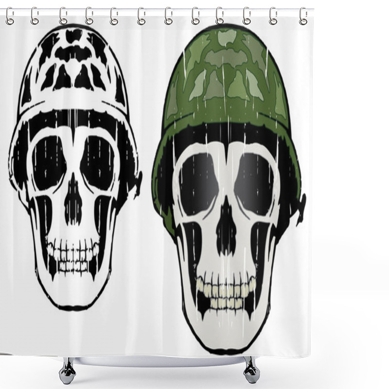 Personality  Camouflage Skull Army Man Shower Curtains