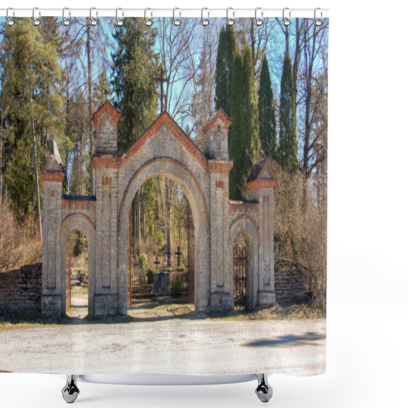 Personality  The Gate To The Old Rural Cemetery In Estonia Shower Curtains