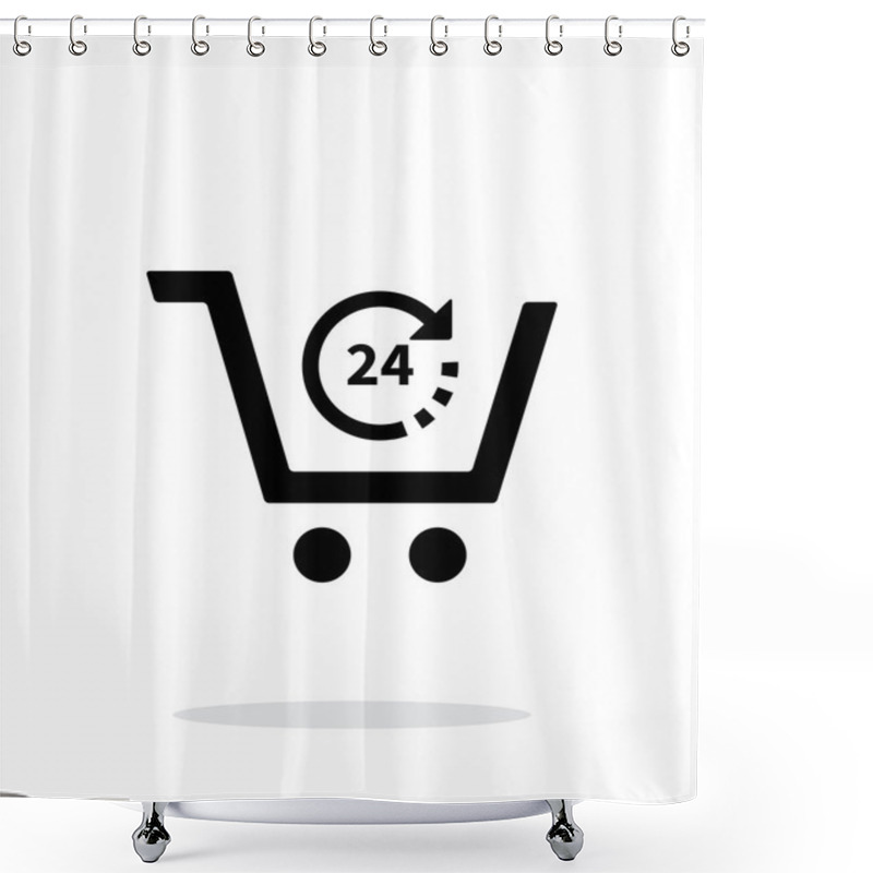 Personality  Convenience Store Simple Icon On White Background. Shower Curtains