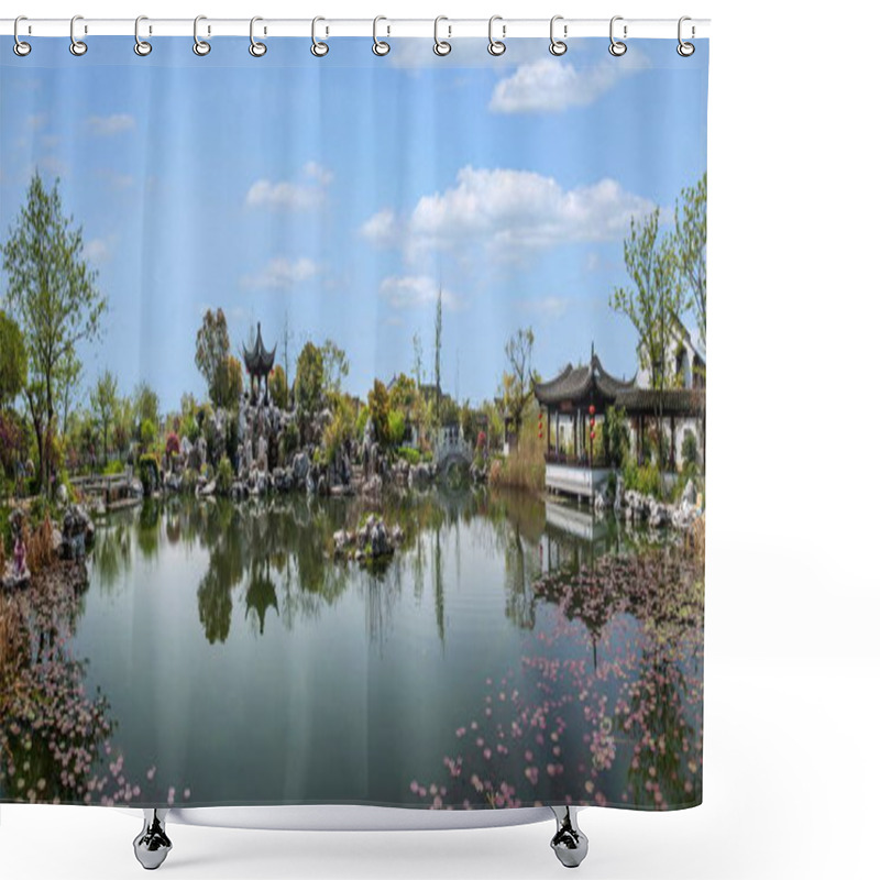 Personality  Suzhou Luzhi Ancient Town Jiangnan Cultural Park Shower Curtains