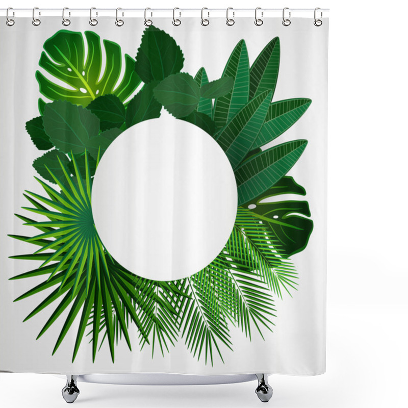 Personality  Tropical Leaves. Floral Design Background. Shower Curtains