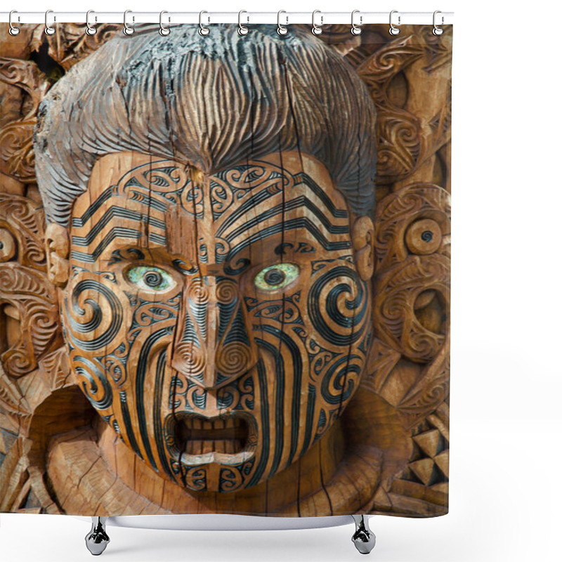 Personality  Maori Mask - Rotorua - New Zealand Shower Curtains