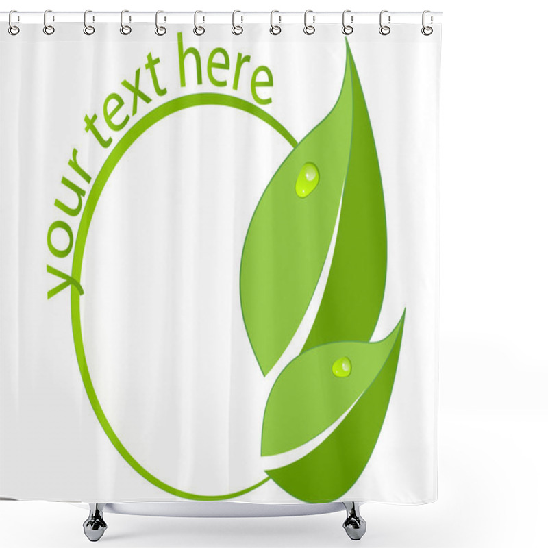 Personality  Green Leaves Logo Shower Curtains