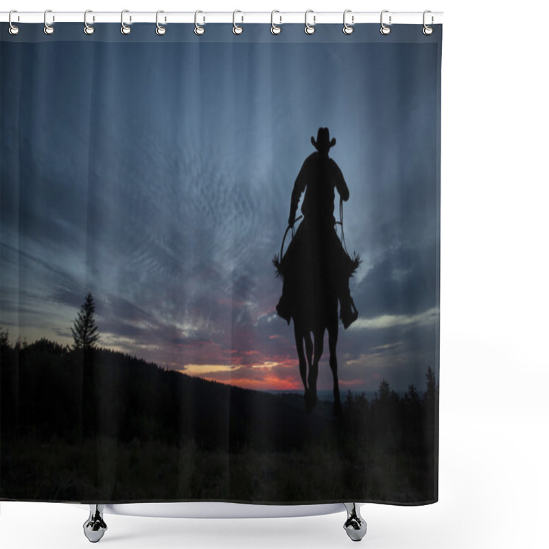 Personality  Cowboy On A Horse Shower Curtains