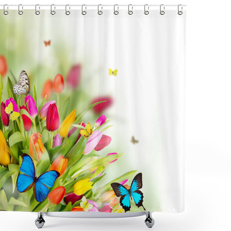 Personality  Spring Tulips Shower Curtains