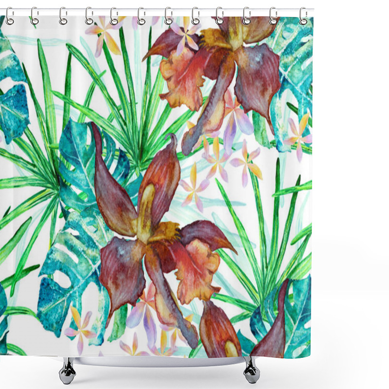 Personality  Orchid Seamless Pattern. Shower Curtains